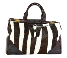 Load image into Gallery viewer, NWT 1997 Ghurka Marley Hodgson Camberley Mandalay Zebra & Alligator Skin Satchel Bag