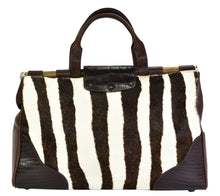 Load image into Gallery viewer, NWT 1997 Ghurka Marley Hodgson Camberley Mandalay Zebra & Alligator Skin Satchel Bag