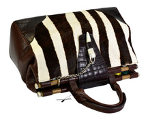 Load image into Gallery viewer, NWT 1997 Ghurka Marley Hodgson Camberley Mandalay Zebra & Alligator Skin Satchel Bag