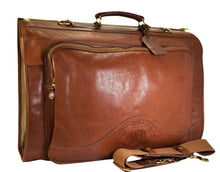 Load image into Gallery viewer, Vintage 1999 Ghurka Marley Hodgson No. 83 PACKET Chestnut Vintage Leather 38 Tri-Fold 2-3 Suit Garment Bag