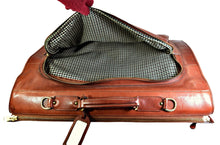 Load image into Gallery viewer, Vintage 1999 Ghurka Marley Hodgson No. 83 PACKET Chestnut Vintage Leather 38 Tri-Fold 2-3 Suit Garment Bag