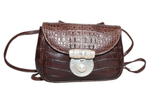 Load image into Gallery viewer, 1997 Ghurka Marley Hodgson Blixen Brown Alligator Skin & Sterling Silver hardware Crossbody Bag