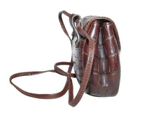 Load image into Gallery viewer, 1997 Ghurka Marley Hodgson Blixen Brown Alligator Skin & Sterling Silver hardware Crossbody Bag