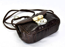 Load image into Gallery viewer, NWT 1997 Ghurka Marley Hodgson Blixen Brown Alligator Skin & Sterling Silver hardware Crossbody Bag