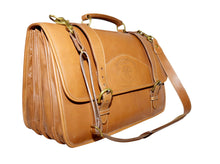 Load image into Gallery viewer, Vintage Ghurka Marley Hodgson No. 85 “The Barrister” – British Tan Saddle Leather Business Briefcase / Messenger Crossbody Bag