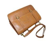 Load image into Gallery viewer, Vintage Ghurka Marley Hodgson No. 85 “The Barrister” – British Tan Saddle Leather Business Briefcase / Messenger Crossbody Bag