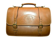 Load image into Gallery viewer, Vintage Ghurka Marley Hodgson No. 85 “The Barrister” – British Tan Saddle Leather Business Briefcase / Messenger Crossbody Bag