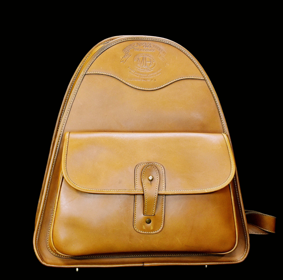 Vintage Ghurka Marley Hodgson No. 191 O\'ROURKE Brown Leather Backpack Bag w/Box Ghurka Marley Hodgson 1990 Rucksack No. 33 Saddle Tan  main image 4
