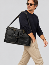 Load image into Gallery viewer, Vintage Ghurka Marley Hodgson 1997 Express No. 2 Black Vintage Leather 38 Duffle Bag
