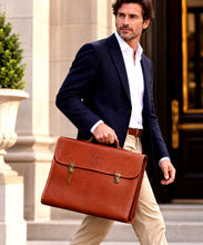 Load image into Gallery viewer, Vintage Ghurka Marley Hodgson No 188 ETON Chestnut Vintage Leather Briefcase Bag
