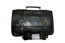 Load image into Gallery viewer, 1998 Vintage Ghurka Marley Hodgson No. 95 “The Counselor” – Black Vintage Leather 38 Business Briefcase / Messenger Crossbody Bag

