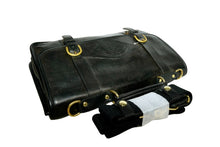 Load image into Gallery viewer, 1998 Vintage Ghurka Marley Hodgson No. 95 “The Counselor” – Black Vintage Leather 38 Business Briefcase / Messenger Crossbody Bag
