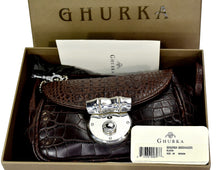 Load image into Gallery viewer, NWT 1997 Ghurka Marley Hodgson Blixen Brown Alligator Skin &amp; Sterling Silver hardware Crossbody Bag
