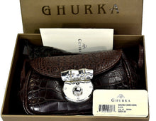 Load image into Gallery viewer, 1997 Ghurka Marley Hodgson Blixen Brown Alligator Skin &amp; Sterling Silver hardware Crossbody Bag
