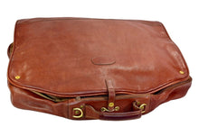 Load image into Gallery viewer, Vintage 2001 Ghurka Marley Hodgson No. 173 SHEATH Chestnut Vintage Leather 38 Bi-Fold 2-3 Suit Garment Bag
