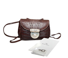 Load image into Gallery viewer, 1997 Ghurka Marley Hodgson Blixen Brown Alligator Skin &amp; Sterling Silver hardware Crossbody Bag
