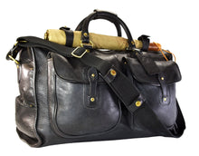 Load image into Gallery viewer, Ghurka Marley Hodgson 1998 Express No. 2 Black Vintage Leather 38 Duffle Bag
