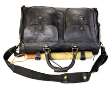 Load image into Gallery viewer, Ghurka Marley Hodgson 1998 Express No. 2 Black Vintage Leather 38 Duffle Bag
