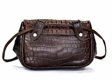 Load image into Gallery viewer, NWT 1997 Ghurka Marley Hodgson Blixen Brown Alligator Skin &amp; Sterling Silver hardware Crossbody Bag
