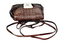 Load image into Gallery viewer, 1997 Ghurka Marley Hodgson Blixen Brown Alligator Skin &amp; Sterling Silver hardware Crossbody Bag
