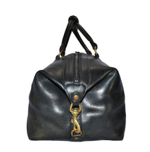 Load image into Gallery viewer, Vintage 1992 Ghurka Marley Hodgson Cavalier No. 96 Black Saddle Leather Duffle Bag
