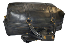 Load image into Gallery viewer, Vintage 1992 Ghurka Marley Hodgson Cavalier No. 96 Black Saddle Leather Duffle Bag
