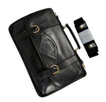 Load image into Gallery viewer, 1998 Vintage Ghurka Marley Hodgson No. 95 “The Counselor” – Black Vintage Leather 38 Business Briefcase / Messenger Crossbody Bag

