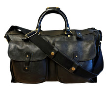 Load image into Gallery viewer, Vintage Ghurka Marley Hodgson 1997 Express No. 2 Black Vintage Leather 38 Duffle Bag
