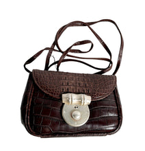 Load image into Gallery viewer, 1997 Ghurka Marley Hodgson Blixen Brown Alligator Skin &amp; Sterling Silver hardware Crossbody Bag
