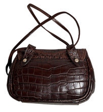 Load image into Gallery viewer, 1997 Ghurka Marley Hodgson Blixen Brown Alligator Skin &amp; Sterling Silver hardware Crossbody Bag
